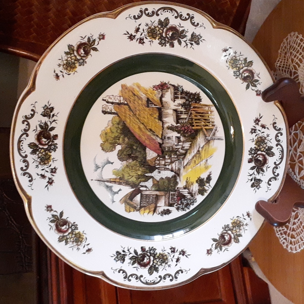 👉*VTG* ASCOT (VILLAGE) SERVICE PLATE (CHARGER) by WOOD & SONS ENGLAND